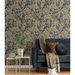 Seabrook Designs Acanthus Garden Midnight Blue &amp; Beige Wallpaper thumbnail image 2 of 3