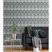 Seabrook Designs Dragonfly Damask Ebony &amp; Aqua Wallpaper thumbnail image 2 of 4