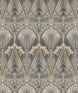Seabrook Designs Dragonfly Damask Bronze & Smoke Wallpaper