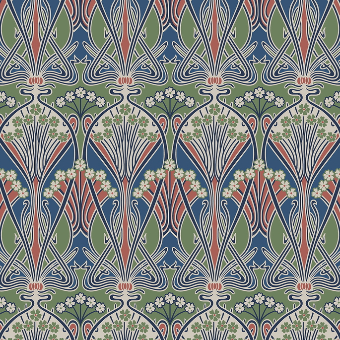 Seabrook Designs Dragonfly Damask Mauve &amp; Sage Wallpaper image 1 of 3