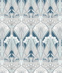 Seabrook Designs Dragonfly Damask Aegean Blue & Dewdrop Wallpaper