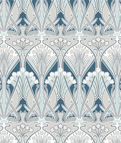 Seabrook Designs Dragonfly Damask Aegean Blue & Dewdrop Wallpaper