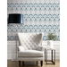 Seabrook Designs Dragonfly Damask Aegean Blue &amp; Dewdrop Wallpaper thumbnail image 3 of 3
