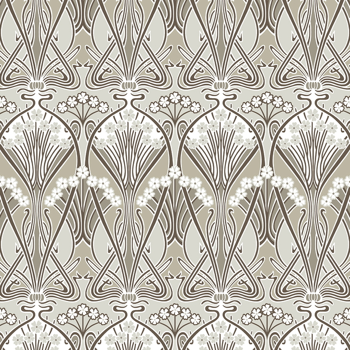 Seabrook Designs Dragonfly Damask Warm Pewter Wallpaper image 1 of 4