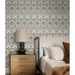 Seabrook Designs Dragonfly Damask Warm Pewter Wallpaper thumbnail image 2 of 4