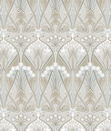 Seabrook Designs Dragonfly Damask Soft Taupe & Blue Mist Wallpaper