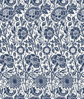 Seabrook Designs Tonal Floral Trail Navy Blue Wallpaper