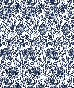 Seabrook Designs Tonal Floral Trail Navy Blue Wallpaper