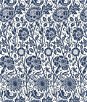 Seabrook Designs Tonal Floral Trail Navy Blue Wallpaper