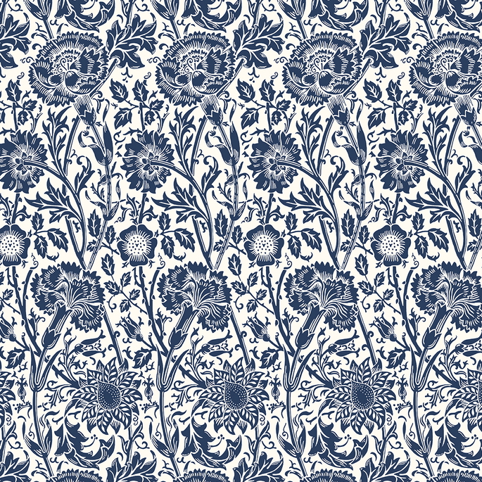 Seabrook Designs Tonal Floral Trail Navy Blue Wallpaper image 1 of 3