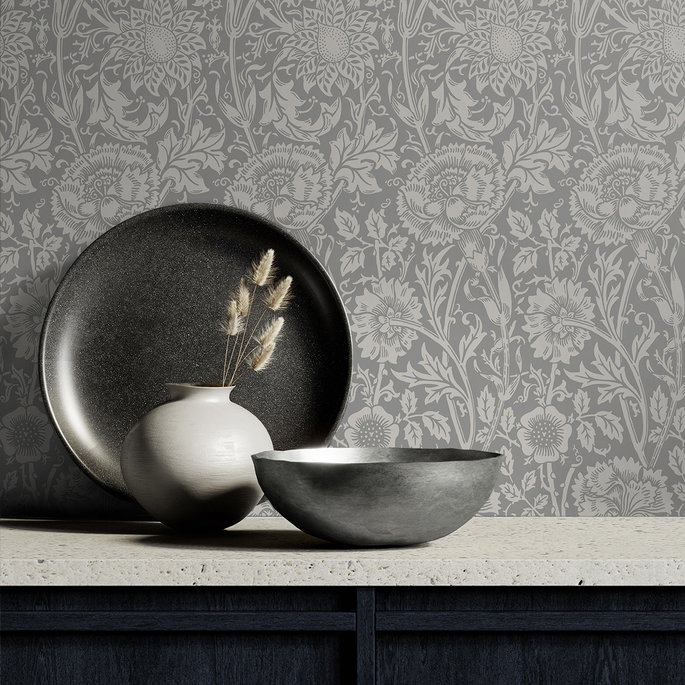 Seabrook Designs Tonal Floral Trail Argos Grey Wallpaper image 3 of 3
