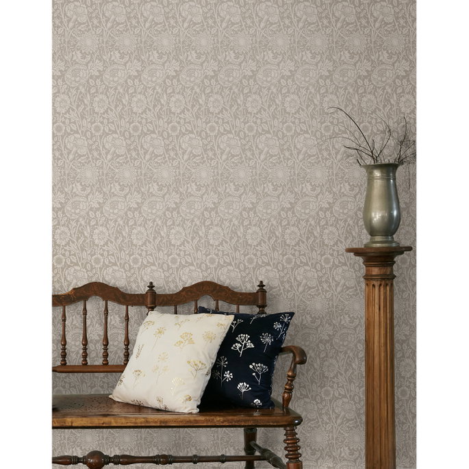 Seabrook Designs Tonal Floral Trail Taupe Wallpaper image 3 of 3