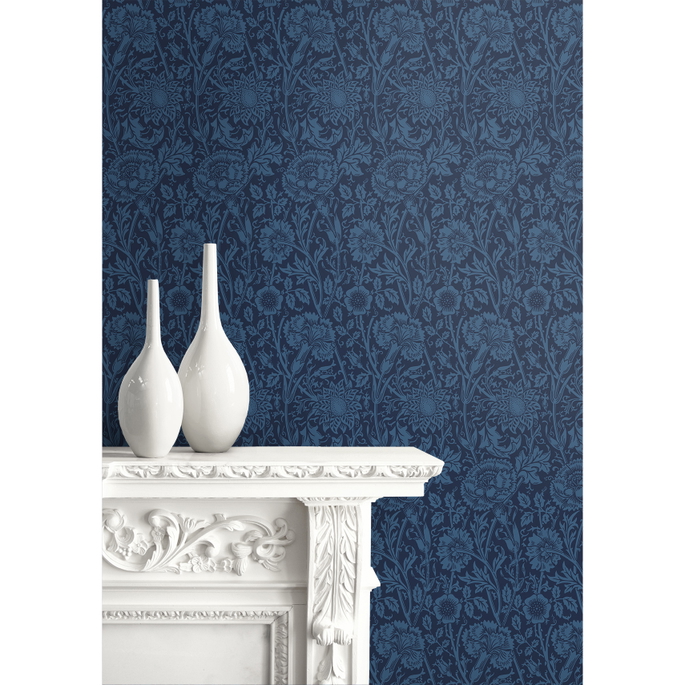 Seabrook Designs Tonal Floral Trail Marine Blue Wallpaper image 3 of 3