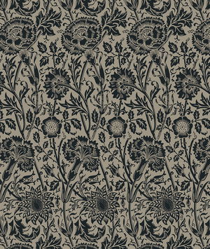 Seabrook Designs Tonal Floral Trail Taupe & Ebony Wallpaper