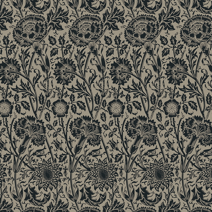 Seabrook Designs Tonal Floral Trail Taupe &amp; Ebony Wallpaper image 1 of 3