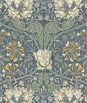 Seabrook Designs Ogee Flora Blue Lake & French Vanilla Wallpaper