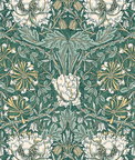 Seabrook Designs Ogee Flora Everglades & Buttercup Wallpaper