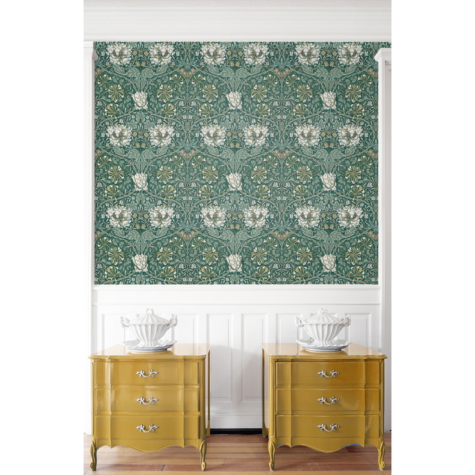 Seabrook Designs Ogee Flora Everglades &amp; Buttercup Wallpaper image 3 of 4