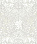 Seabrook Designs Ogee Flora Swiss Coffee & Light Grey Wallpaper