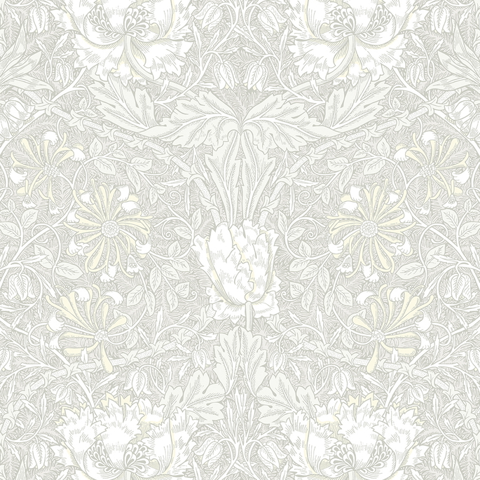 Seabrook Designs Ogee Flora Swiss Coffee &amp; Light Grey Wallpaper image 1 of 3