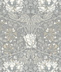 Seabrook Designs Ogee Flora Stone Grey & Desert Sand Wallpaper