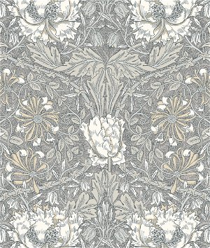 Seabrook Designs Ogee Flora Stone Grey & Desert Sand Wallpaper