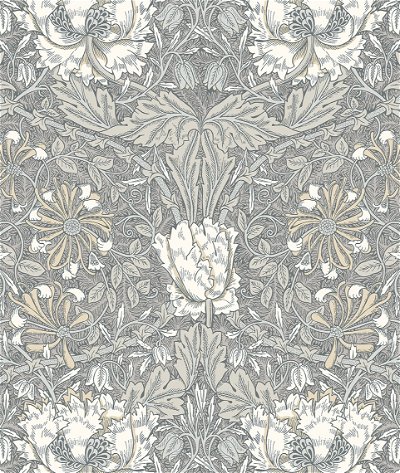 Seabrook Designs Ogee Flora Stone Grey & Desert Sand Wallpaper