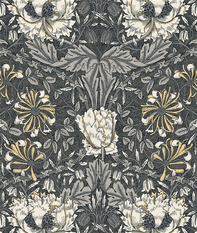Seabrook Designs Ogee Flora Charcoal & Goldenrod Wallpaper