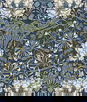 Seabrook Designs Ogee Flora Indigo Dye & Thyme Wallpaper