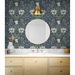 Seabrook Designs Ogee Flora Indigo Dye &amp; Thyme Wallpaper thumbnail image 2 of 3
