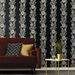 Seabrook Designs Blooming Stripe Ebony &amp; Goldenrod Wallpaper thumbnail image 2 of 3