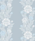 Seabrook Designs Blooming Stripe Baby Blue Wallpaper