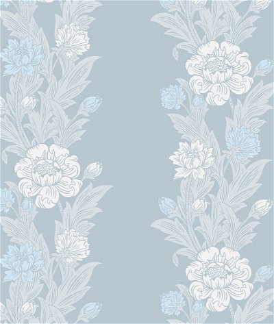 Seabrook Designs Blooming Stripe Baby Blue Wallpaper