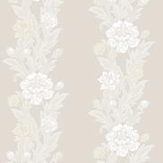Seabrook Designs Blooming Stripe Swiss Coffee Wallpaper