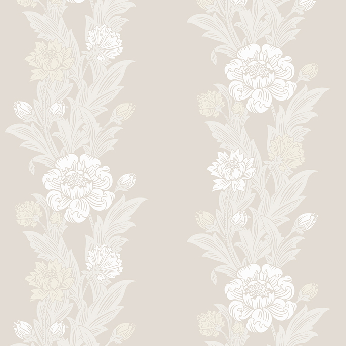Seabrook Designs Blooming Stripe Swiss Coffee Wallpaper image 1 of 3