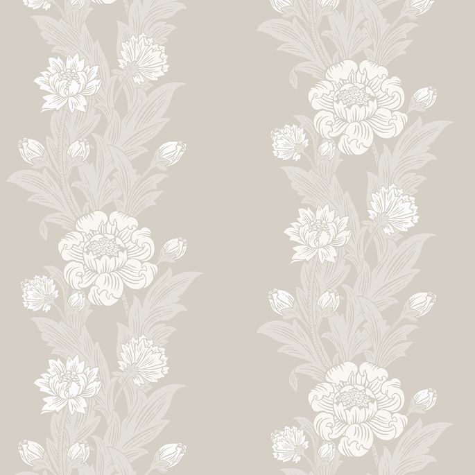 Seabrook Designs Blooming Stripe Metallic Pearl Wallpaper image 1 of 3