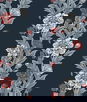 Seabrook Designs Blooming Stripe Deep Navy & Berry Wallpaper