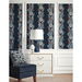 Seabrook Designs Blooming Stripe Deep Navy &amp; Berry Wallpaper thumbnail image 2 of 3