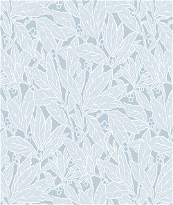 Seabrook Designs Leaf & Berry Powder Blue Wallpaper