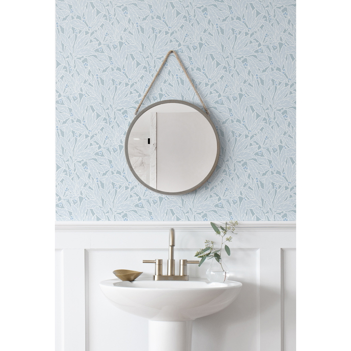 Seabrook Designs Leaf &amp; Berry Powder Blue Wallpaper image 2 of 3
