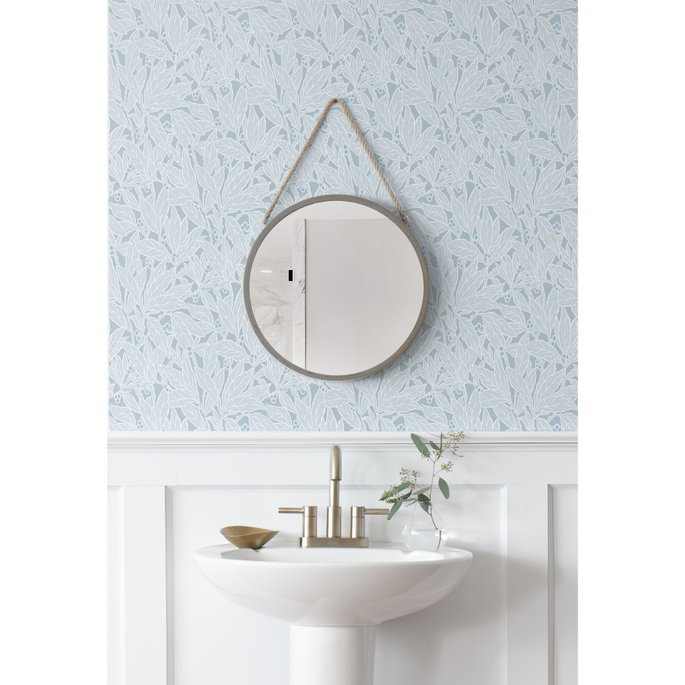 Seabrook Designs Leaf &amp; Berry Powder Blue Wallpaper image 2 of 3