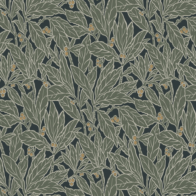 Seabrook Designs Leaf &amp; Berry Rosemary Wallpaper image 1 of 4