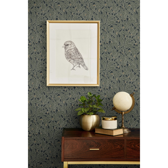Seabrook Designs Leaf &amp; Berry Rosemary Wallpaper image 3 of 4