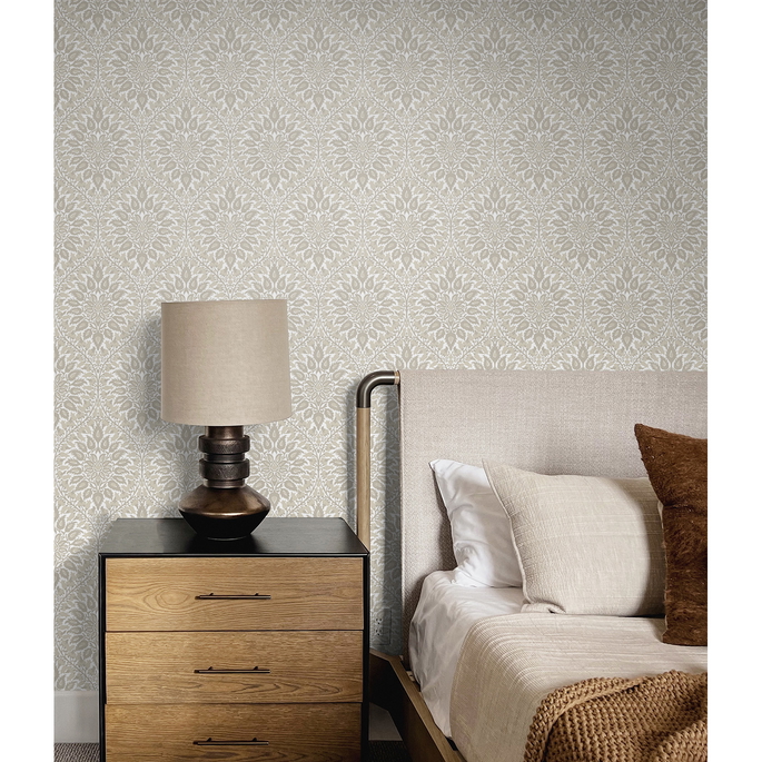 Seabrook Designs Luna Ogee Natural Cream Wallpaper image 2 of 3