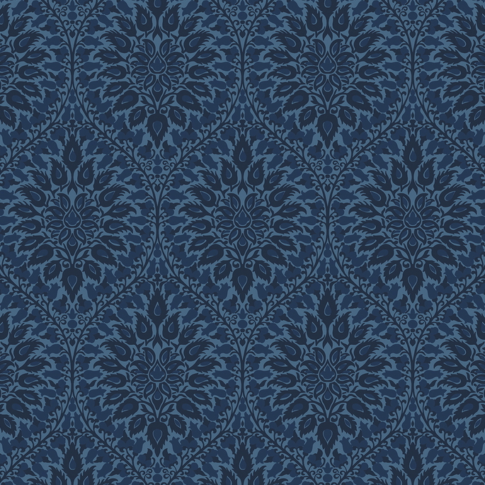 Seabrook Designs Luna Ogee Denim Wallpaper image 1 of 3