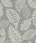 Seabrook Designs Tossed Leaves Charcoal Linen Wallpaper