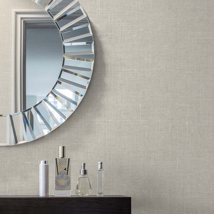 Seabrook Designs Abington Faux Linen Tan Wallpaper image 2 of 2