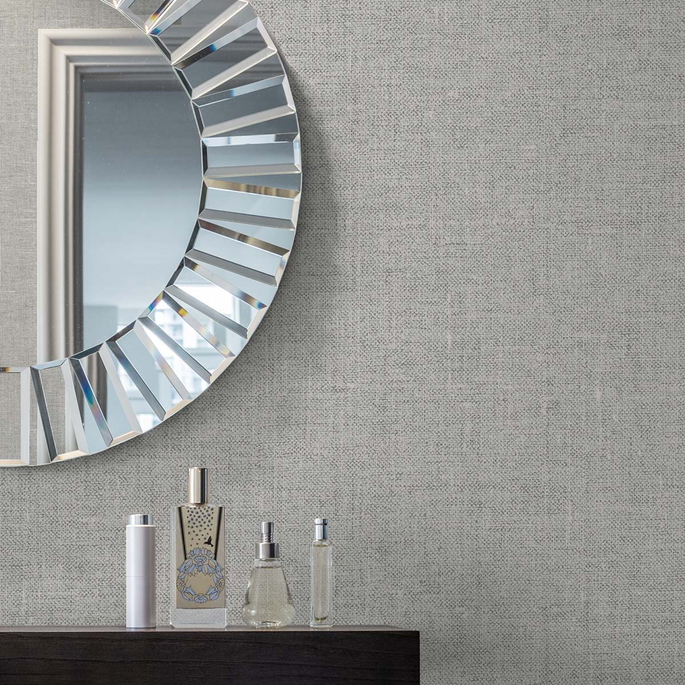 Seabrook Designs Abington Faux Linen Uniform Grey Wallpaper image 2 of 2