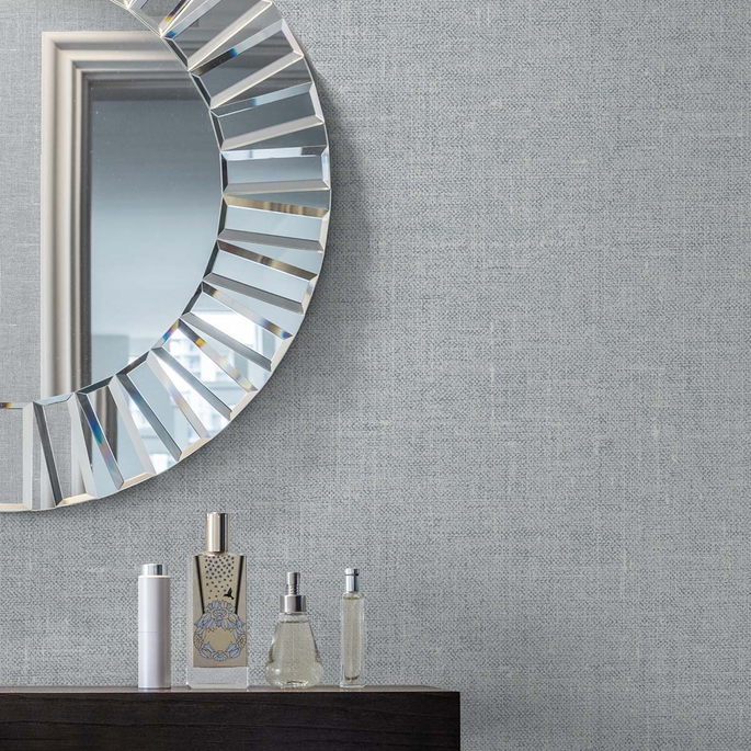 Seabrook Designs Abington Faux Linen Grey Dove Wallpaper image 2 of 2
