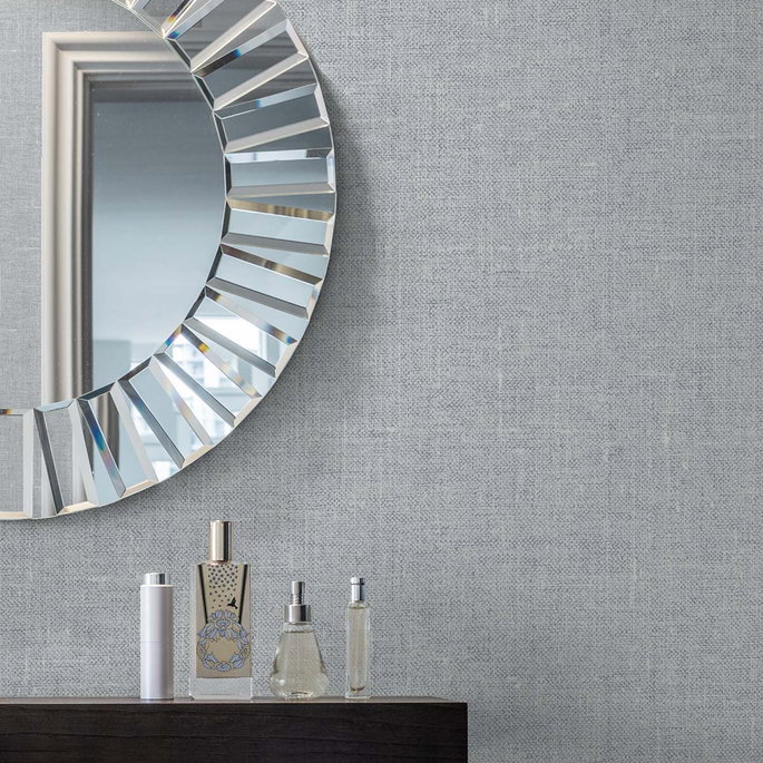 Seabrook Designs Abington Faux Linen Grey Dove Wallpaper image 2 of 2